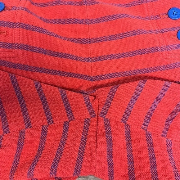 Talbots Red and blue shorts, blue anchor buttons side zip  100% cotton. - Picture 11 of 14